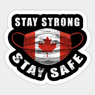 Stay Strong Stay Safe Canada Flag Mask Solidarity Awareness Gift Sticker